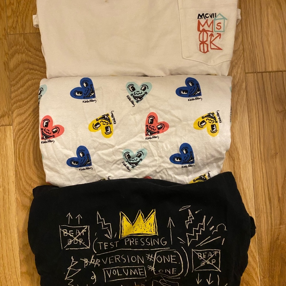 BASQUIAT & KEITH HARRINGTON X UNIQLO 3 SHIRT BUNDL